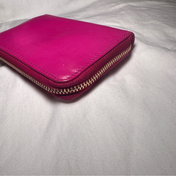 Tory Burch Zip Pink Wallet Keychain with Gold Accent - Picture 3 of 16